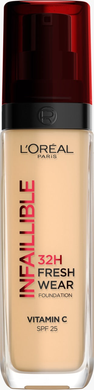 L'ORÉAL PARIS 巴黎萊雅 Infaillible 32H Fresh Wear 持久無瑕粉底液 (含 SPF 25) - 色號 #125 Natural Rose 30 ml