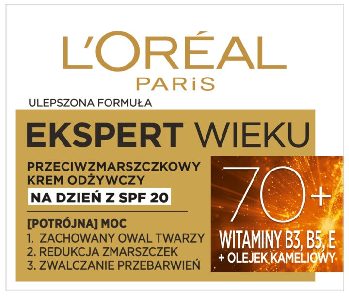 L'ORÉAL PARIS 巴黎萊雅 (年齡專家) 70+ 深度滋養抗皺日間霜 (含 SPF 20) - 維他命 + 山茶花精油 50 ml