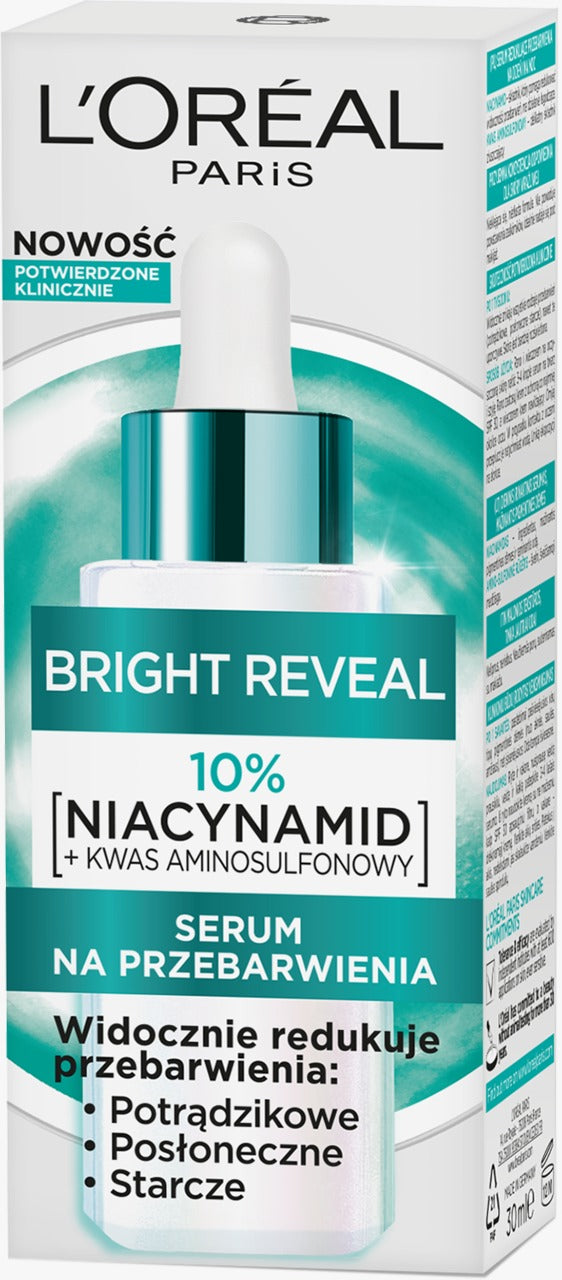 L'ORÉAL PARIS 巴黎萊雅 Bright Reveal 瞬效亮白淡斑精華 - 10% 菸鹼醯胺 + 氨基磺酸 30 ml
