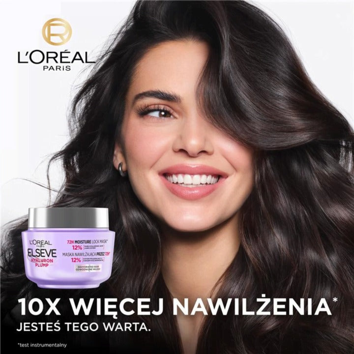 L'ORÉAL PARIS 巴黎萊雅 玻尿酸胜肽盈潤修護髮膜 - 72 小時長效補水 300 ml