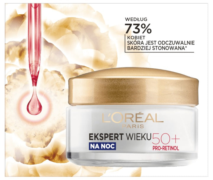 L'ORÉAL PARIS 巴黎萊雅 (年齡專家) 50+ 緊緻抗皺晚間霜 - Pro-Retinol (視黃醇/A醇) + 山茶花精油 50 ml