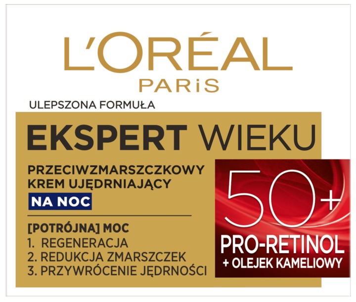 L'ORÉAL PARIS 巴黎萊雅 (年齡專家) 50+ 緊緻抗皺晚間霜 - Pro-Retinol (視黃醇/A醇) + 山茶花精油 50 ml