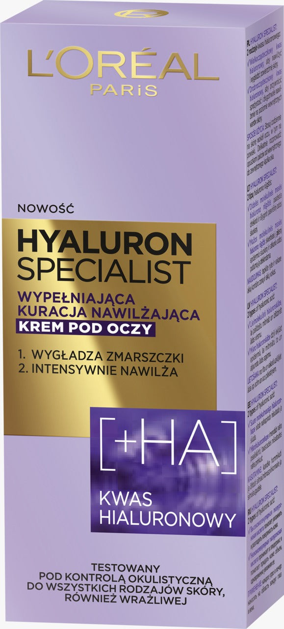 L'ORÉAL PARIS 巴黎萊雅 Hyaluron Specialist 玻尿酸專家眼霜 - 瞬效補水填充 15 ml