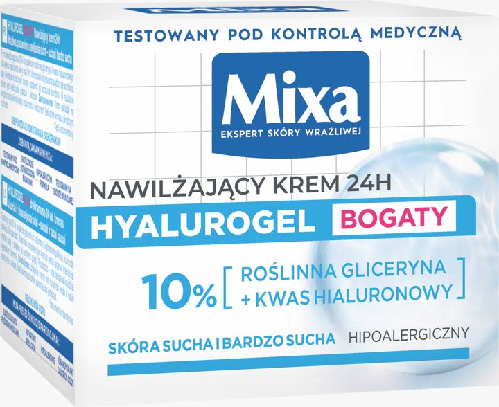 MIXA Hyalurogel 玻尿酸超亮保濕潤澤面霜 (滋潤型) 50 ml