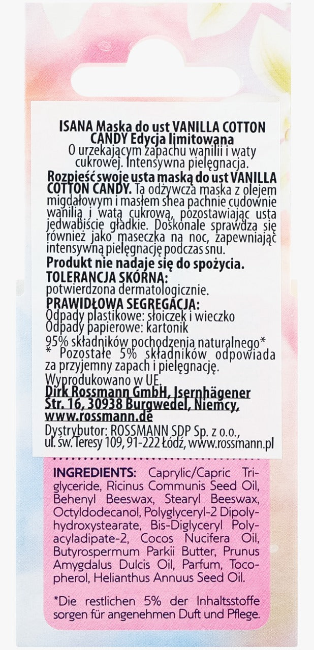ISANA Cotton Candy香草味滋養唇膜 15 ml