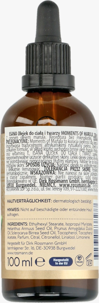 ISANA Moments of Marula 面部與身體全效修護油 100 ml
