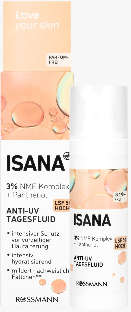 ISANA Love Your Skin 抗皺防護日間乳液 SPF 50, 30 ml
