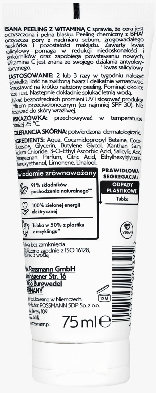 ISANA Vitamin C Brightening Face Scrub, 100 ml