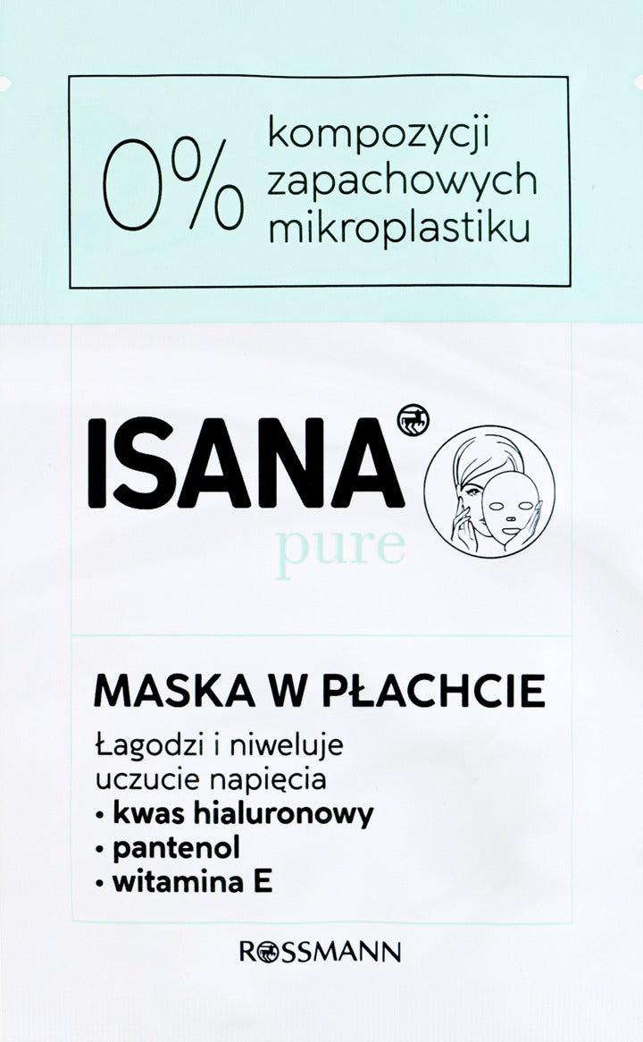 ISANA Pure 零負擔純淨舒緩片狀面膜 1 片