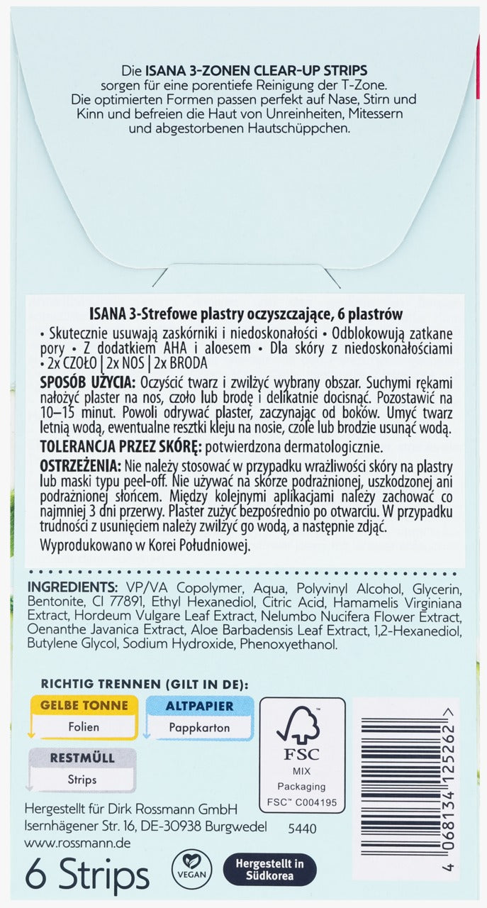 ISANA 3-Zone Deep Cleansing Blemish Patches, 6 pcs