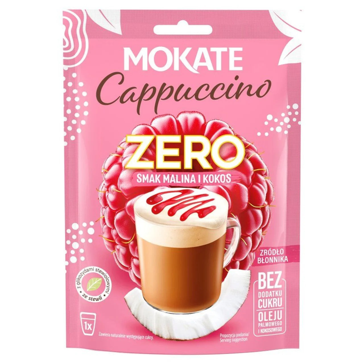 Mokate Cappuccino Zero Raspberry &amp; Coconut Flavor 20 g