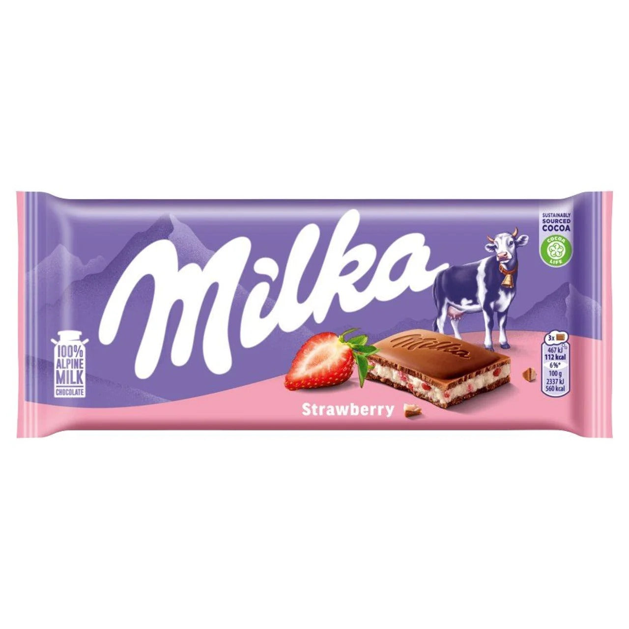 Milka 妙卡經典草莓夾心牛奶巧克力 100 g