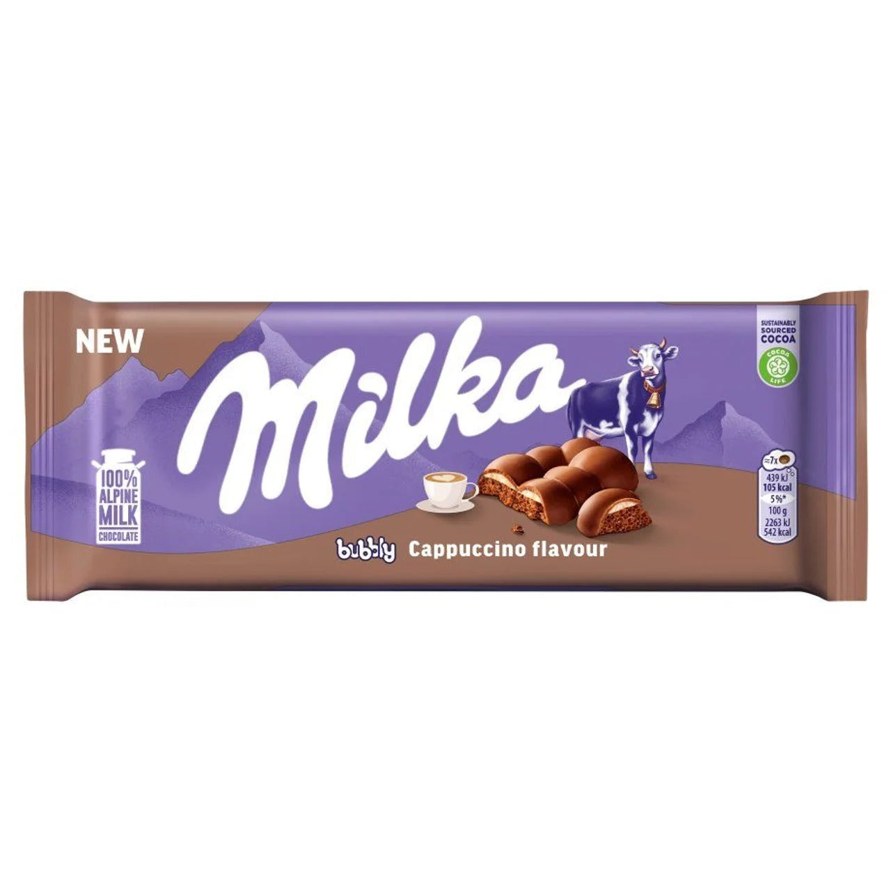 Milka 妙卡 Bubbly 氣泡系列卡布奇諾風味牛奶巧克力 97 g