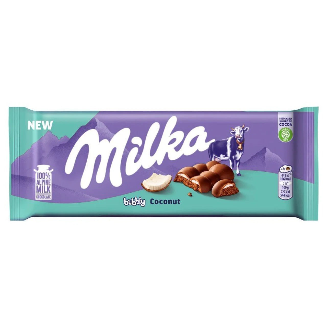 Milka Bubbly Milk Chocolate Coconut Flavor 97 g