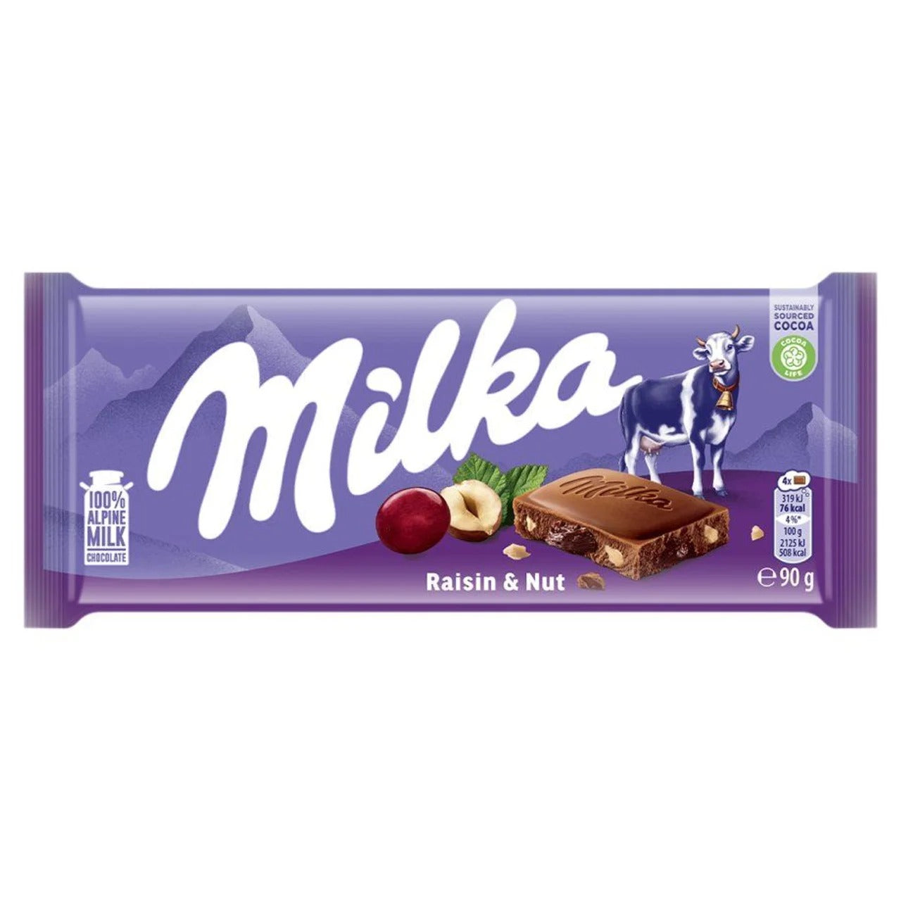Milka 妙卡葡萄乾榛果牛奶巧克力 90 g