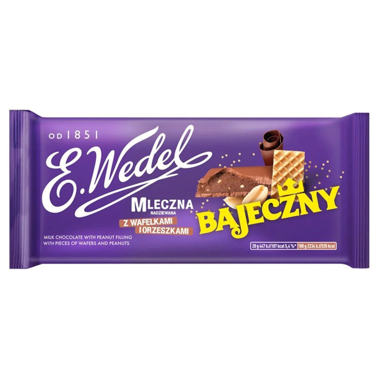 E. Wedel Milk Chocolate with Wafers and Peanuts Filling 100 g