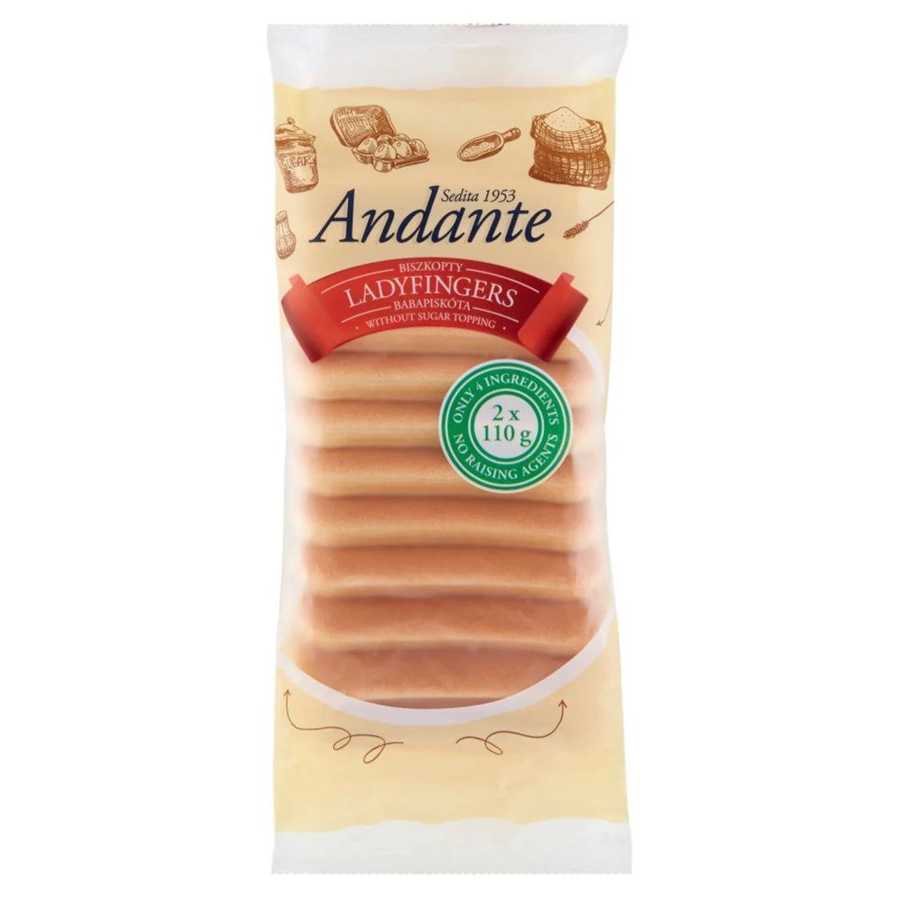 Andante 經典手指餅乾（提拉米蘇專用） 220 g
