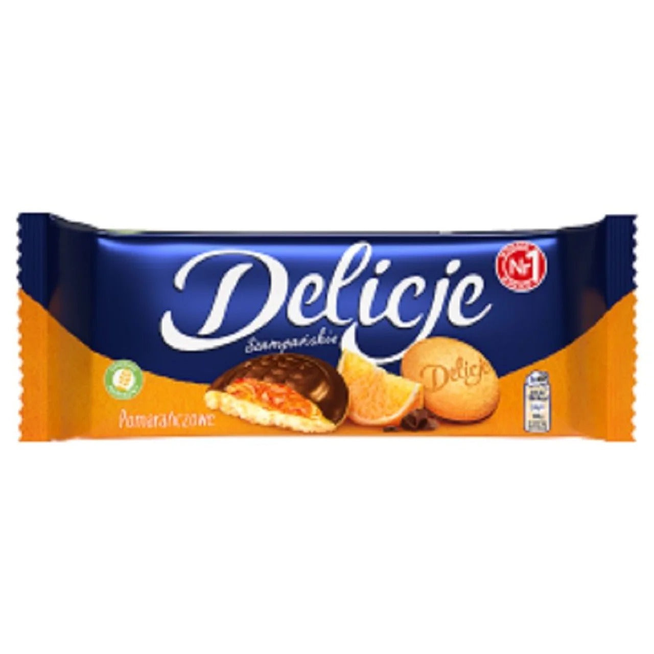 Delicje 經典香檳系列：橙香果凍夾心黑巧克力海綿餅乾 147 g