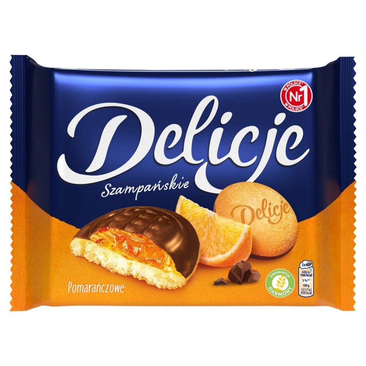 Delicje 經典香檳系列：橙香果凍夾心黑巧克力海綿餅乾 294 g（分享號大包裝）