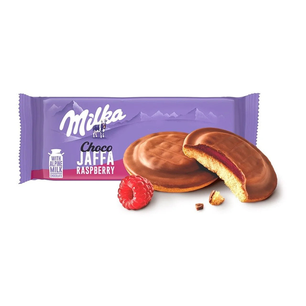 Milka 莓果凍夾心阿爾卑斯巧克力海綿餅乾 147 g