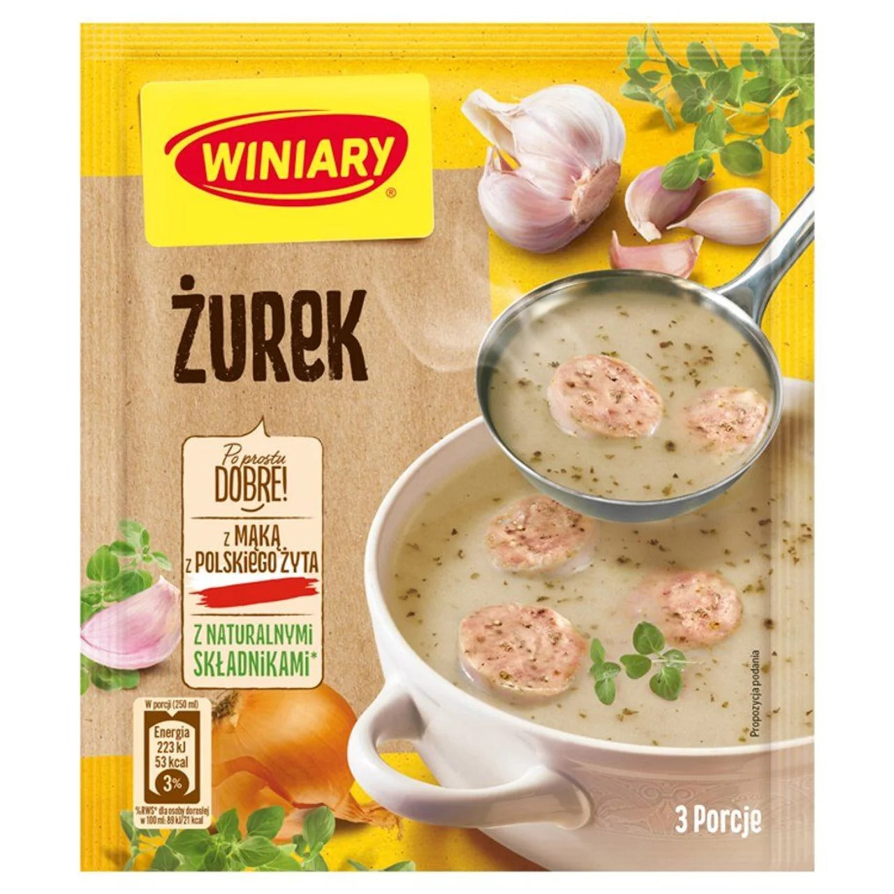 Winiary Sour Rye Soup (Żurek) – Traditional Fermented Soup Mix 49 g