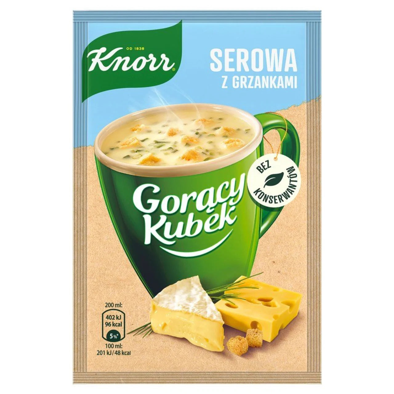 Knorr Cheese Soup with Croutons – Gorący Kubek Instant Soup 22 g