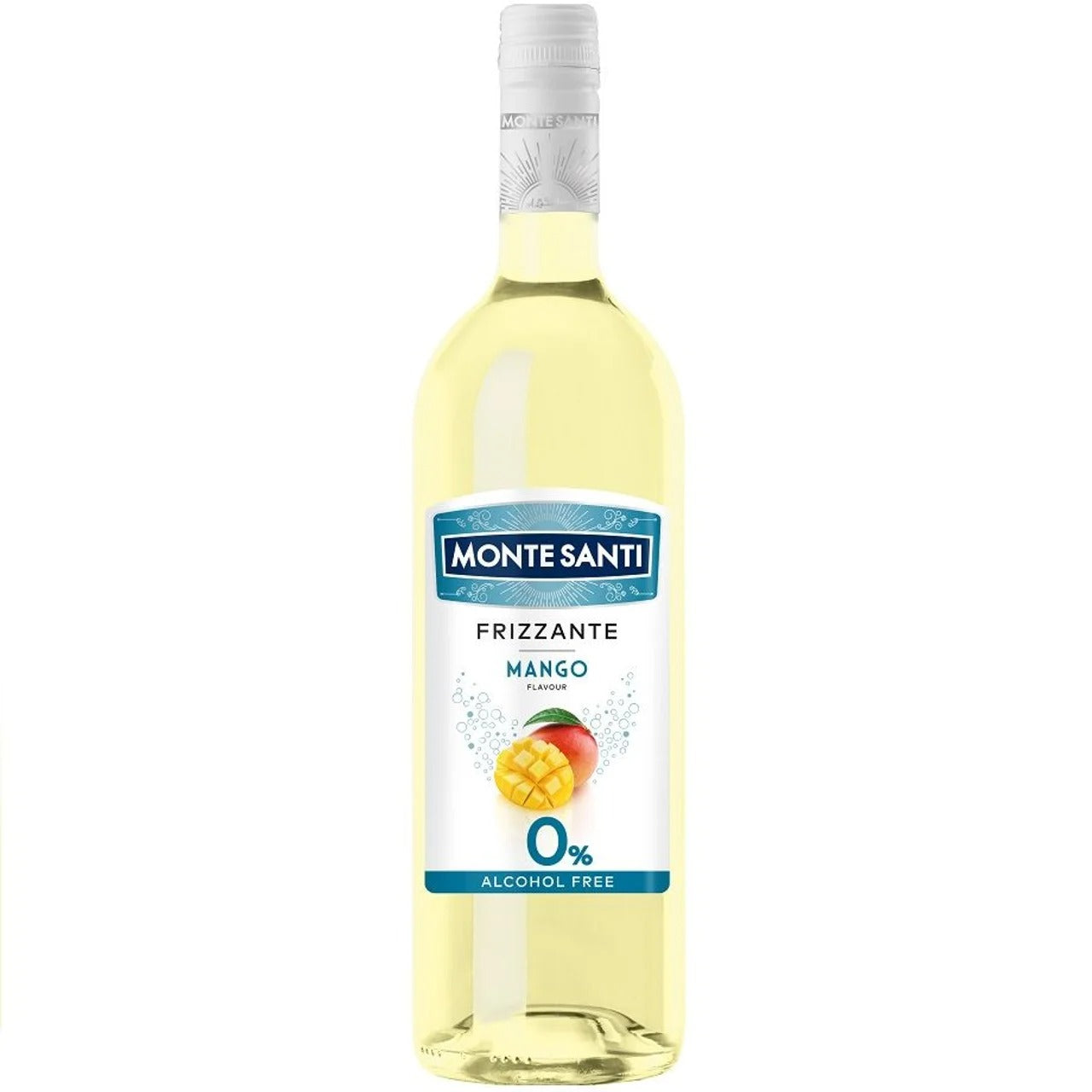 Monte Santi White Mango – Non-Alcoholic Mango Flavored Sparkling Beverage <0.5% ABV 750 ml