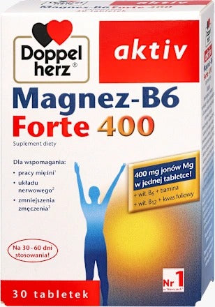 Doppelherz 雙心牌「高濃度鎂 +B6 」強效營養補充片 30 粒裝