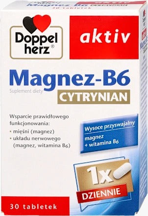 Doppelherz 雙心牌「高濃度鎂+B6」強效營養補充片 30 粒裝