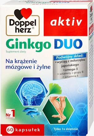 Doppelherz 雙心牌「銀杏葉精華」大腦循環與記憶守護膠囊 60 粒裝