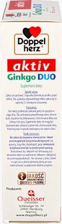 Doppelherz 雙心牌「銀杏葉精華」大腦循環與記憶守護膠囊 60 粒裝