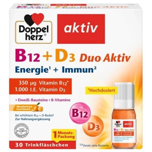 Doppelherz aktiv Energy & Immune Support – German High-Absorption Vitality & Defense Liquid 30 Vials