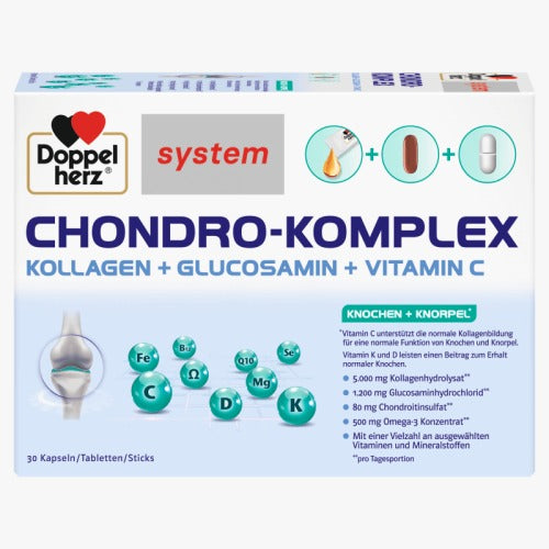 Doppelherz 雙心牌「關節軟骨全效系統」水解膠原與葡萄糖胺強效組合