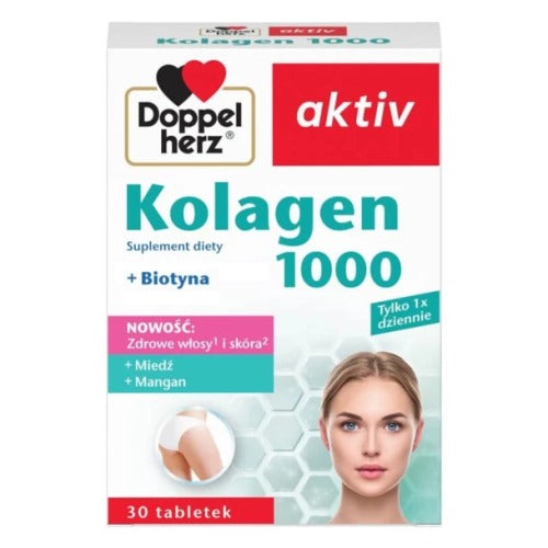 Doppelherz 雙心牌「高純度 1000mg」膠原蛋白強化修復片 30 片裝