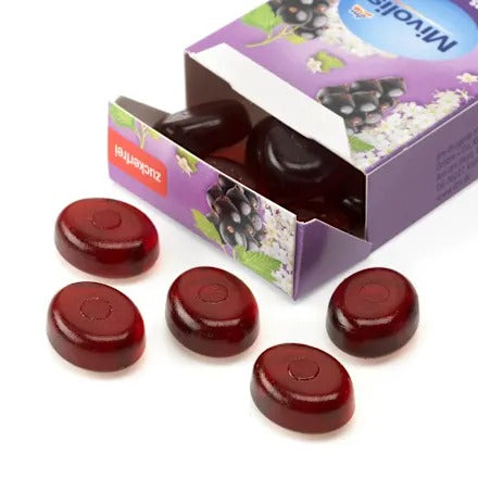 Mivolis Sugar-Free Elderberry & Blackcurrant Lozenges 50g