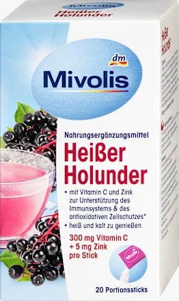 Mivolis Elderberry Hot Drink Powder (Vitamin C + Zinc) 20 sticks