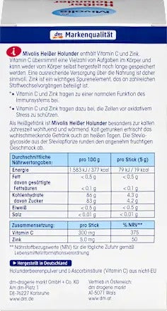 Mivolis Elderberry Hot Drink Powder (Vitamin C + Zinc) 20 sticks