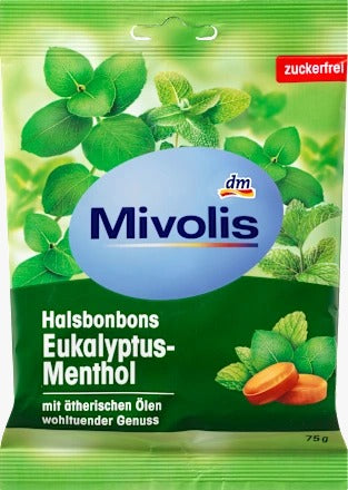 Mivolis Sugar-Free Eucalyptus Menthol Lozenges 75g