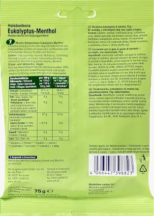 Mivolis Sugar-Free Eucalyptus Menthol Lozenges 75g