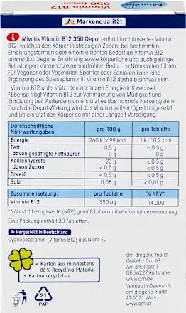 Mivolis 維生素 B12 350 長效緩釋錠 30粒/6g
