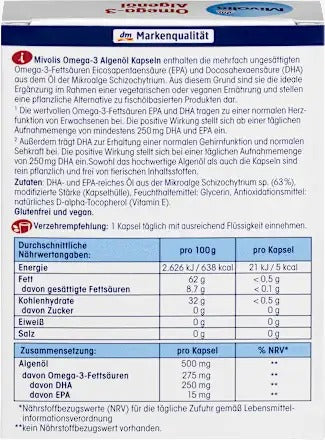 Mivolis 植物性海藻油 Omega-3 膠囊 30粒/43g