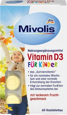 Mivolis 兒童維生素 D3 咀嚼錠 60粒/51g
