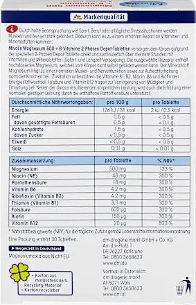 Mivolis 鎂 500 + B 群二相長效錠 30粒/45g