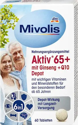 Mivolis 人蔘 + 輔酶 Q10 熟齡活力錠 30粒/51g