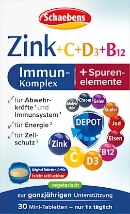 Schaebens 雪本詩 免疫強化防護能量錠 (鋅 + 維他命 C, D3, B12) 10g