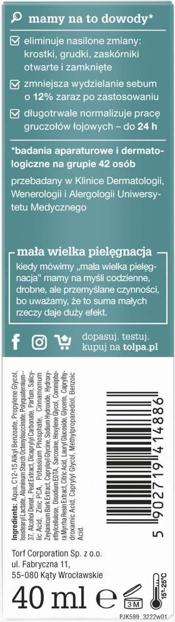 Tołpa Dermo Face Sebio+ Cica 瑕疵修正修復霜 (40 ml)
