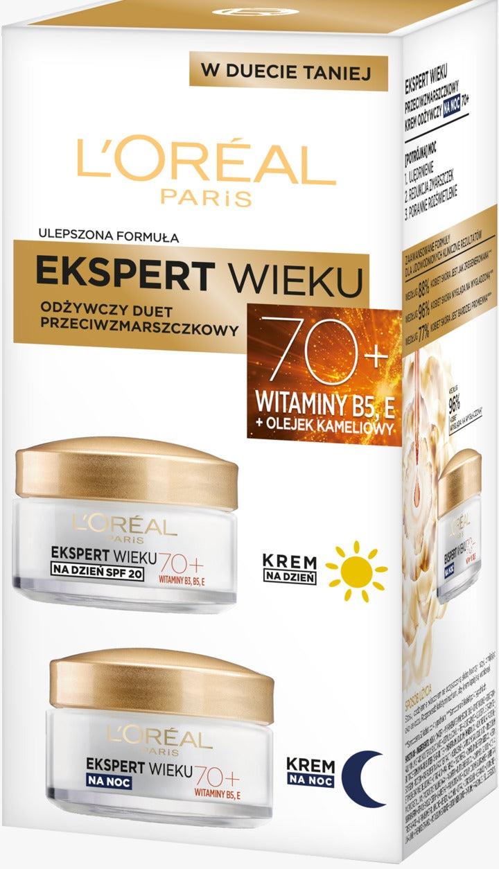 L'ORÉAL PARIS 巴黎萊雅 深度滋養抗皺面霜套裝 - 70+ 高齡專用 (日間霜 + 晚間霜) 1組裝