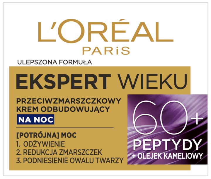 L'ORÉAL PARIS 巴黎萊雅 (年齡專家) 60+ 重塑修護晚間霜 - 植物精油 + 仙人掌果萃取 50 ml