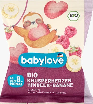 Babylove 寶寶香蕉覆盆莓心型脆餅 30 g