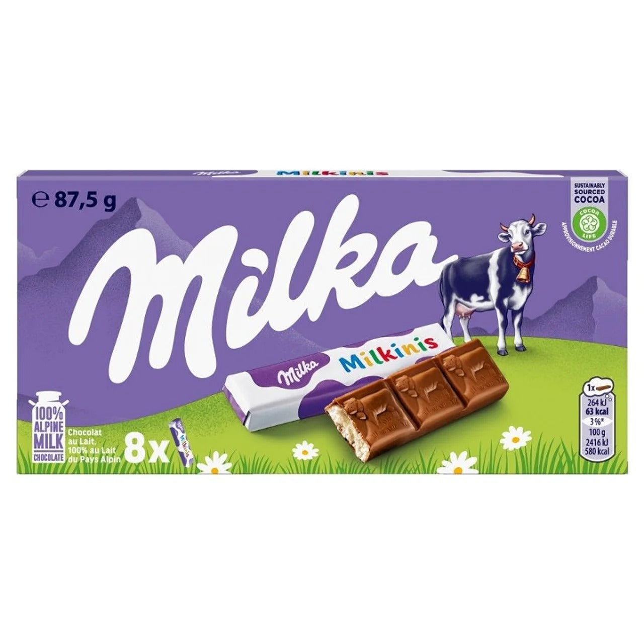 Milka 妙卡 Milkinis 兒童夾心牛奶巧克力棒 87.5 g